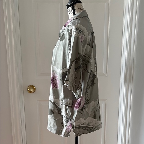 Tommy Bahama Green and Pink Silk Camp Shirt - Picture 2 of 7